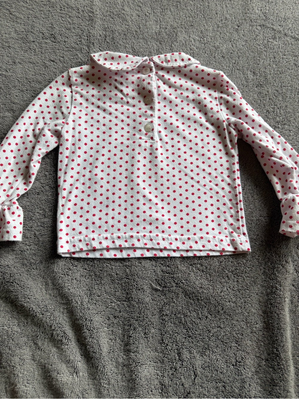 ❤️ Girls White with Red Polka Dots Shirt with Bows - Picture 6 of 8